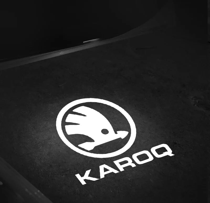 2pcs/set Car Led Logo Door Laser Projector Ghost lamp Welcome Light For skoda Superb SUPERB Superb Octavia Fabia Roomster