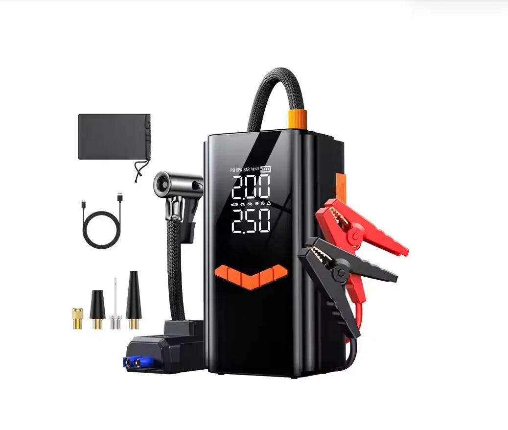 8000A Car Jump Starter with Air Compressor, 150PSI Tire Inflator,12V Battery Booster for ALL Gas/10L Diesel, LED Portable Pack