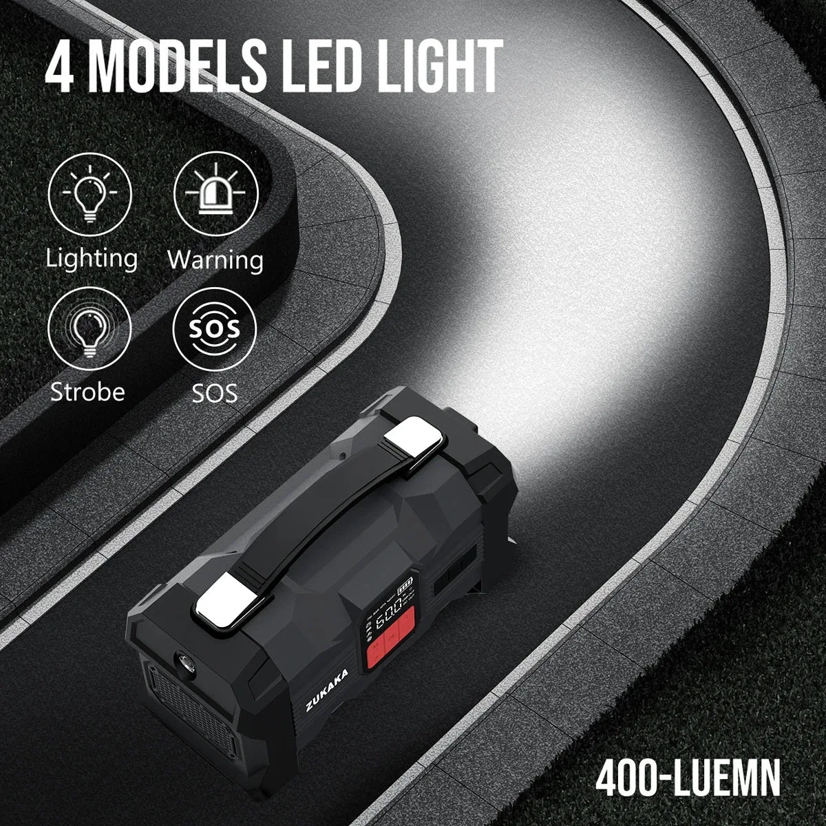 26800mAh Jump Starter with Air Compressor 4000A Booster Tyre Inflator Portable Car Battery Power Bank Charger Air Pump