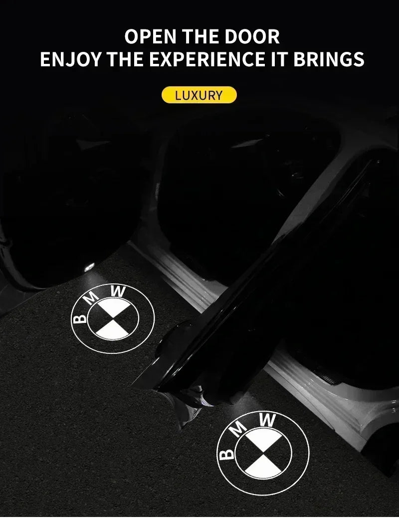 2pcs New LED Car Door Welcome Courtesy Lamp Projector Light For BMW 50th F12 F13 F30 E60 E65 E66 E63 F01 F02 X1 X3 4 5 6 7 Serie