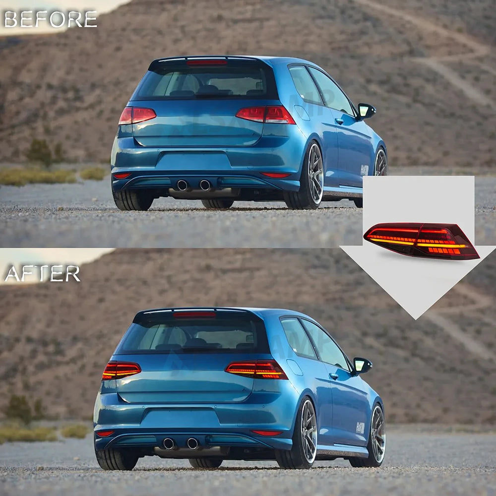 LED Tail Lights Assembly For Volkswagen Golf 7 2015 2016 2017 Tail Light Sequential Signal Light Modified Rear Lamps