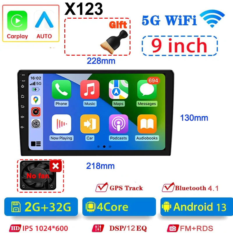 Android 13 Universal 7/9/10" car radio - GPS CarPlay