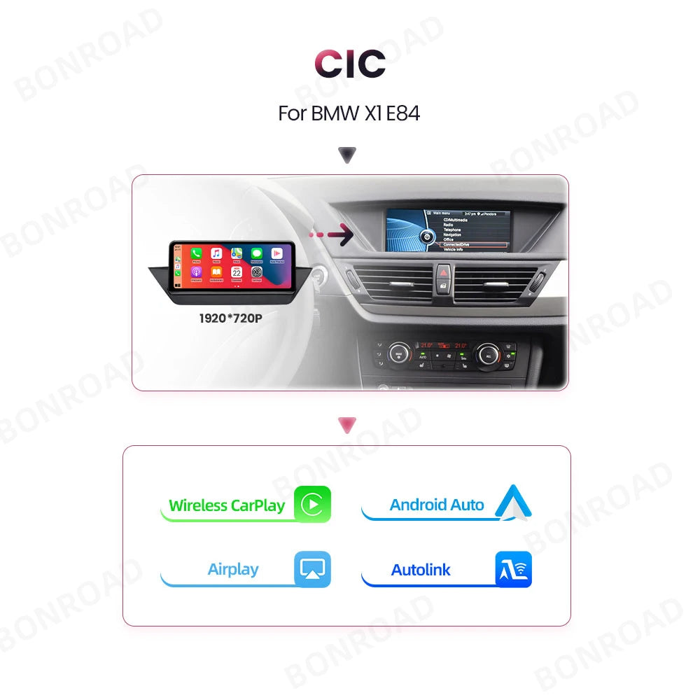 Autoradio BMW X1 E84 BONROAD - CarPlay Android Auto GPS