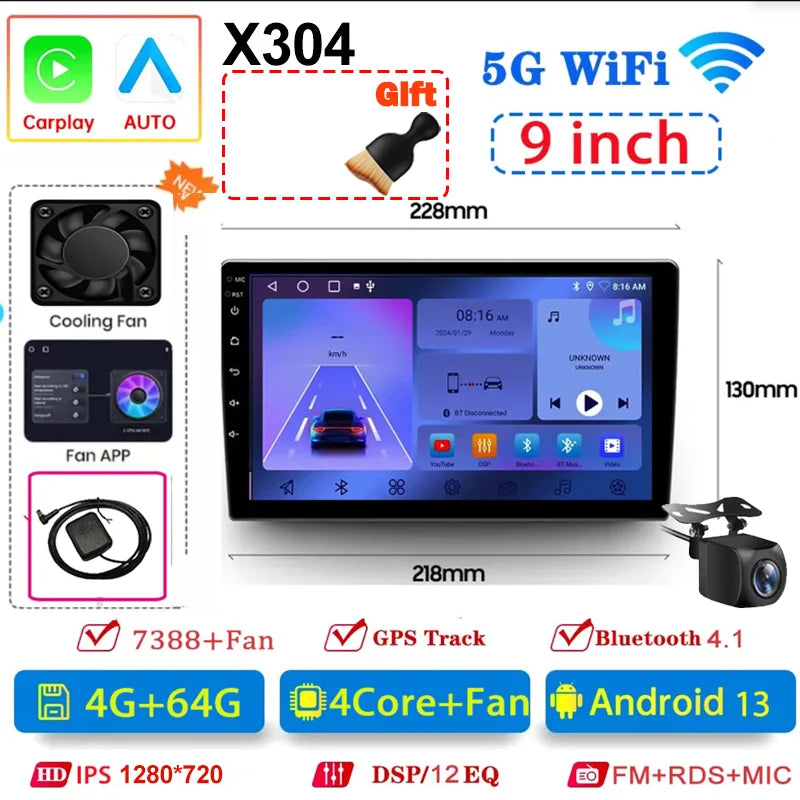 Android 13 Universal 7/9/10" car radio - GPS CarPlay