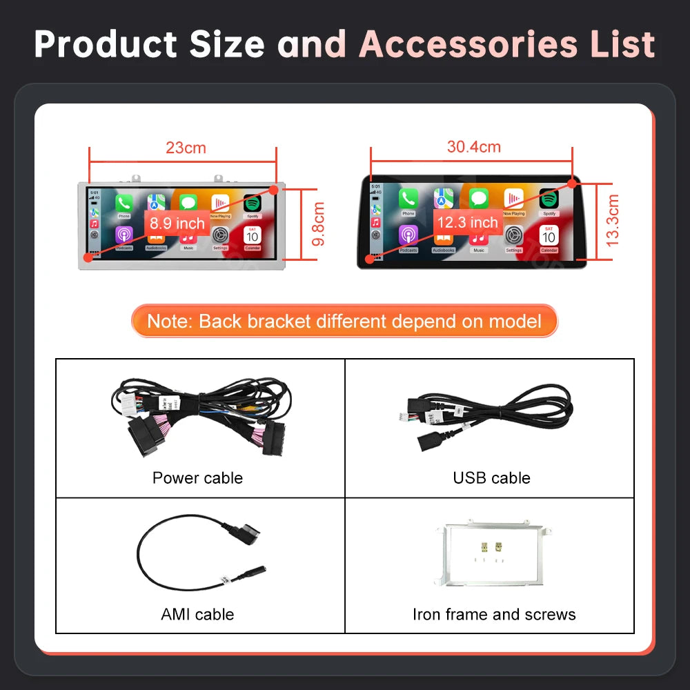 8.9'' 12.3'' Touch Screen Car Multimedia Display For Audi A4 S4 B8 2008-2016 With Wireless Carplay Andriod Auto Airplay Autolink