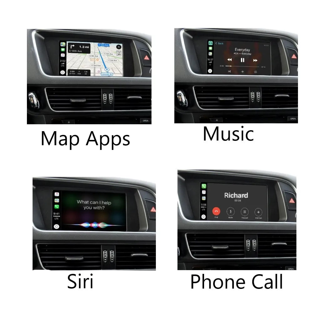 iManAuto Wireless CarPlay Android Auto Module for Audi A4 B8 A5 Q5 2009-2015 Mirror Link Bluetooth Audio Rear Camera Box