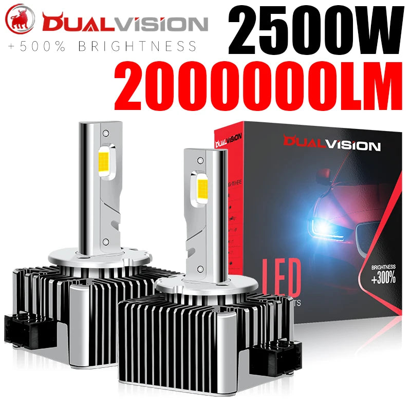 Dualvision D Series D3S Led Headlight 2500W CSP Canbus HID D1S D2S D4S D5S D8S D1R D2R D3R D4R 2000000LM Car Xenon Bulb 1:1 Size