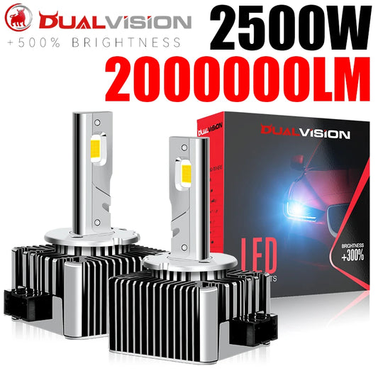 Dualvision D Series D3S Led Headlight 2500W CSP Canbus HID D1S D2S D4S D5S D8S D1R D2R D3R D4R 2000000LM Car Xenon Bulb 1:1 Size