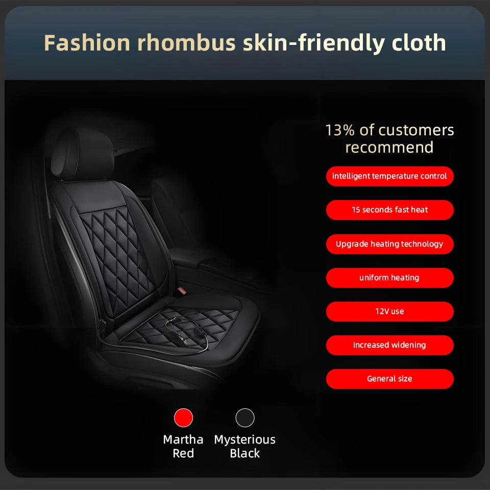 Car Heat Seat Cushion Electric Heating Mat Universal Winter New Design 12V/24V Seat Pad For Vehicles Heating Cushion Covers