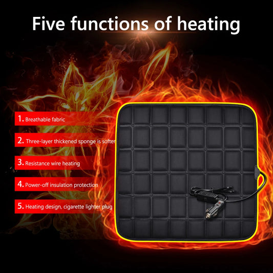 12V Car Seat Heated Cover Adjustable Temperature Electric Heating Pads 40W Winter Seat Heater Anti-slip Car Seat Heating Cushion