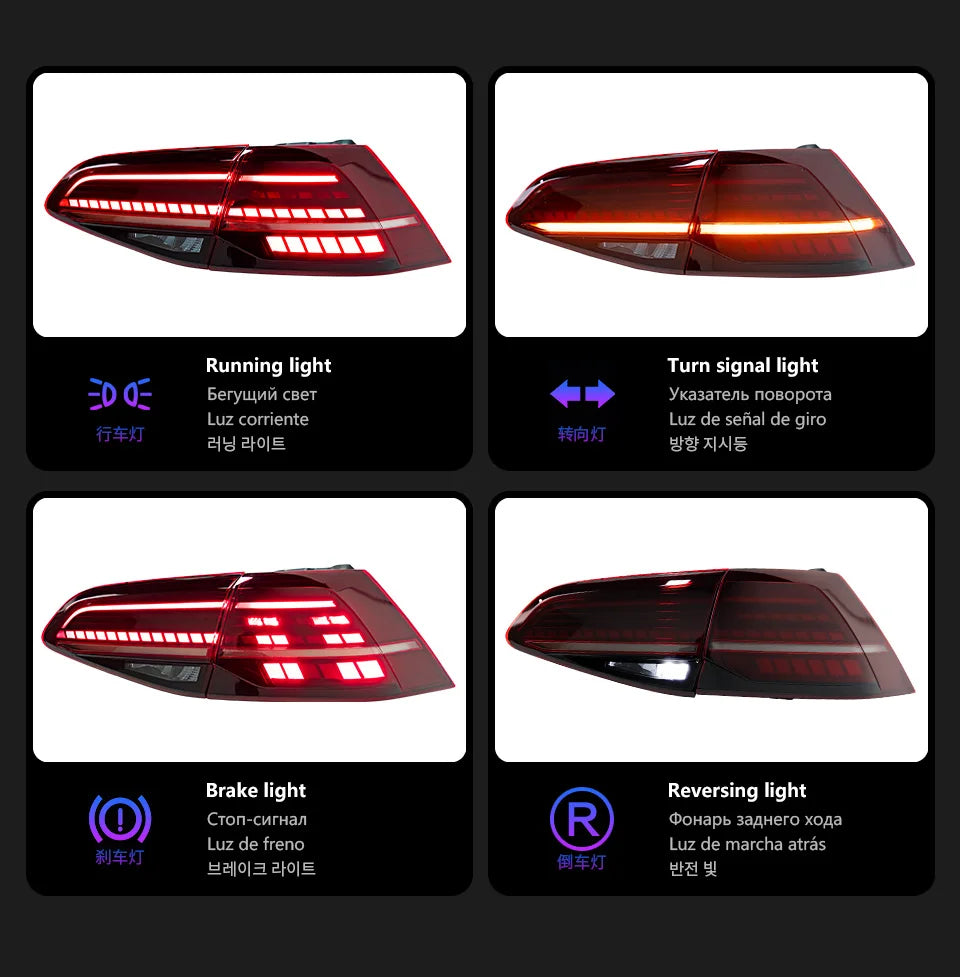 AKD Car Model Tail Lamp for VW Golf 7 Tail Lights 2013-2020 Golf7.5 LED Tail Light Golf MK7 Rear Stop DRL brake auto Accessories