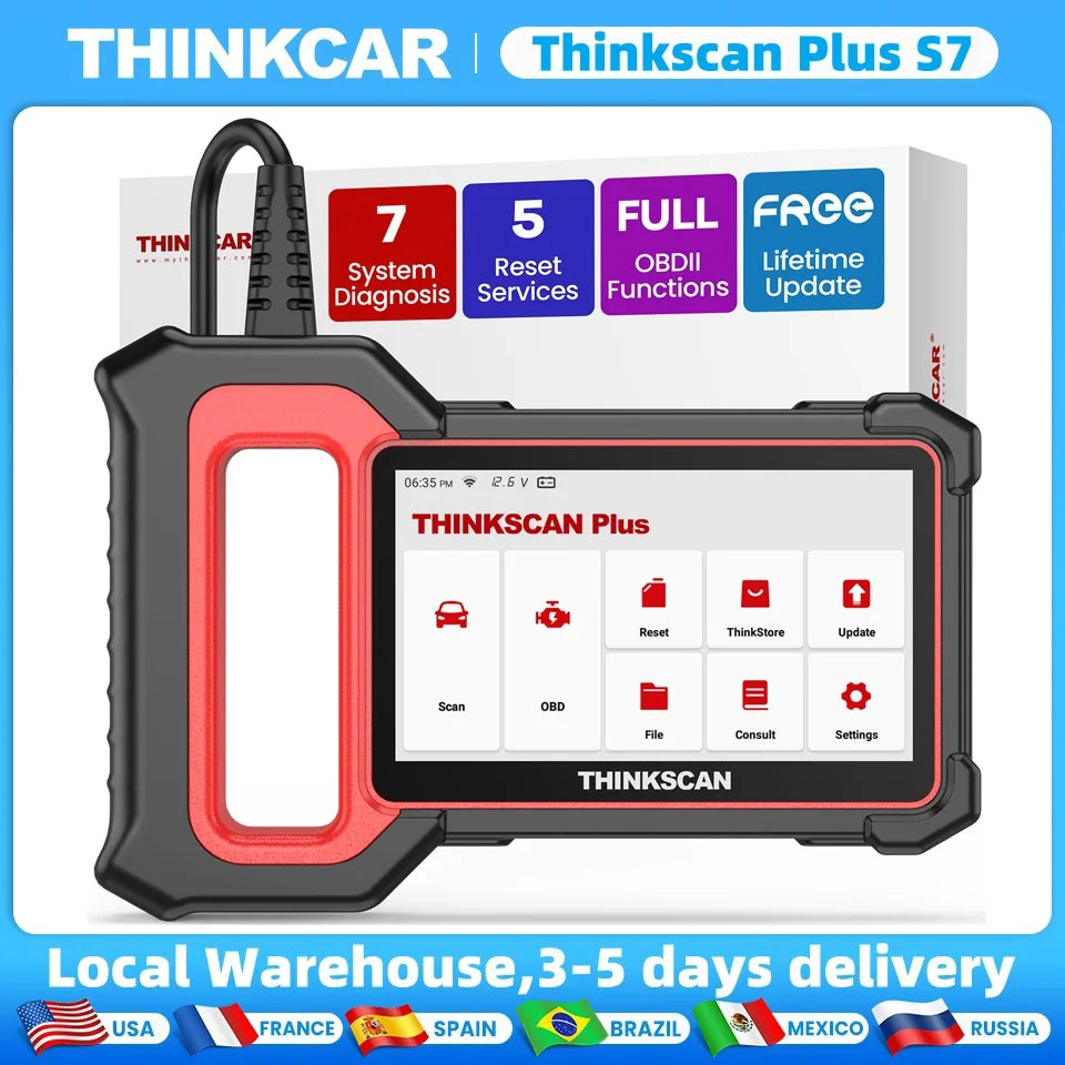 Thinkscan Plus S7 OBD2 Scanner Car Diagnostic Scanner for Engine ABS Transmission AC BCM IC Airbag Code Reader Auto Scan Tools