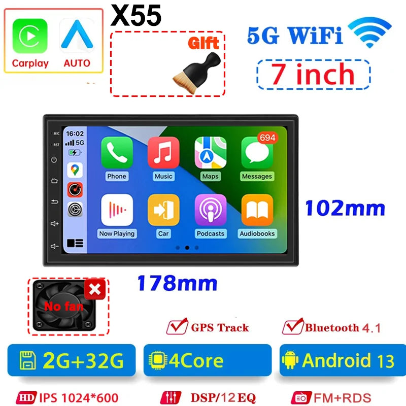 Android 13 Universal 7/9/10" car radio - GPS CarPlay