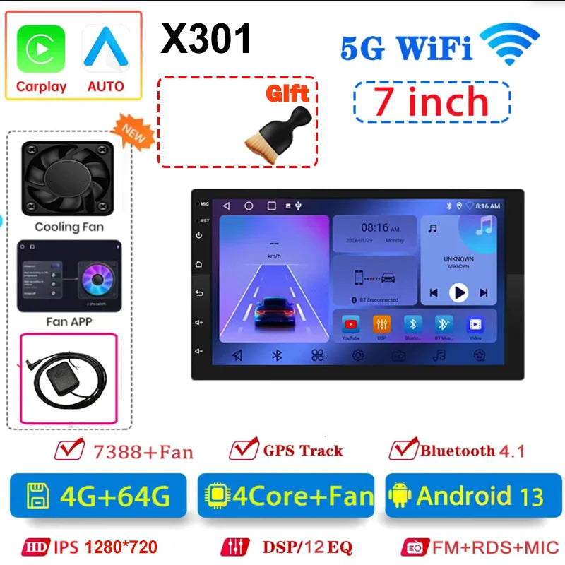 Android 13 Universal 7/9/10" car radio - GPS CarPlay