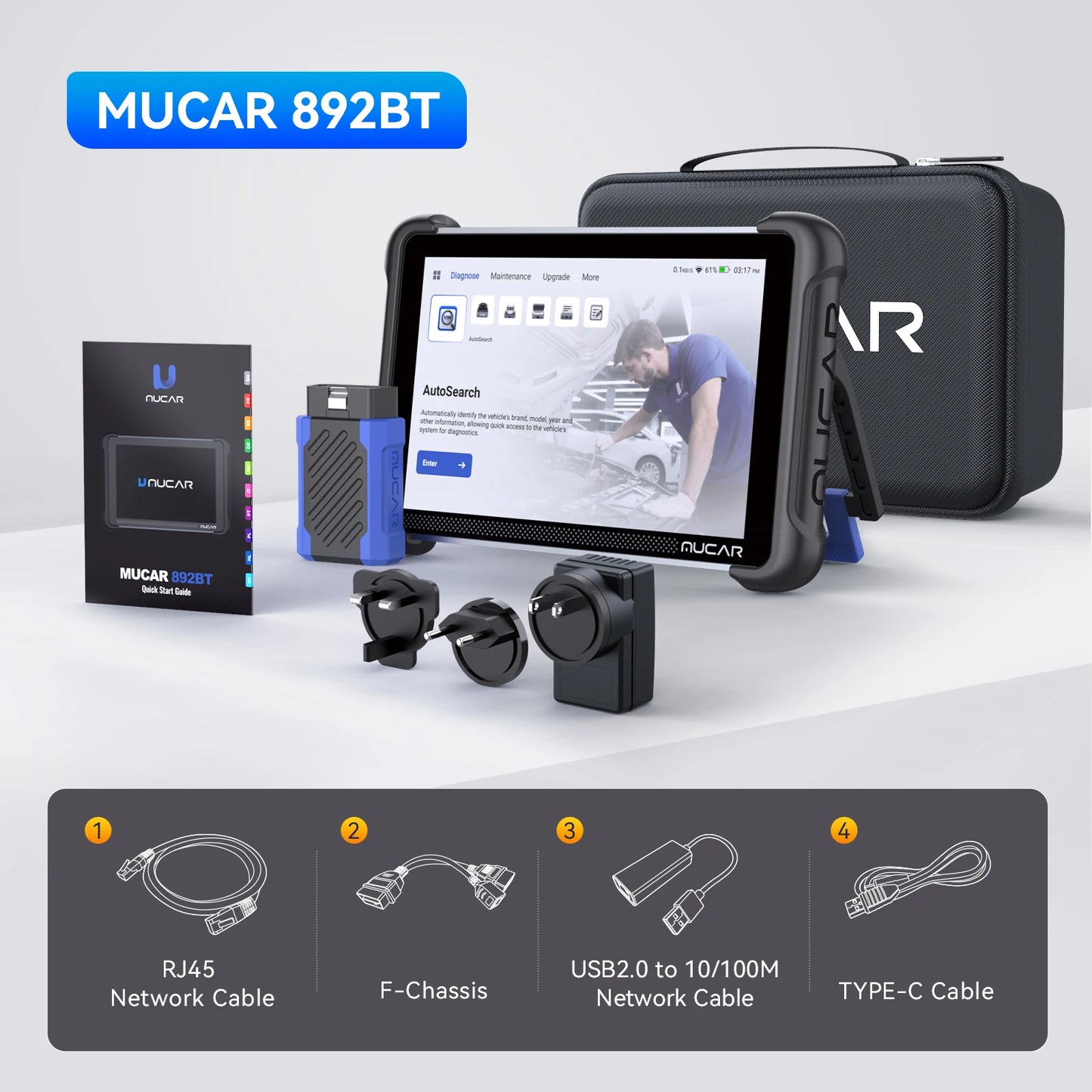 Lifetime Free Update MUCAR 892BT OBD2 Diagnostic Tool with Video Scope All System Diagnosis ECU Coding Bi-directional CANFD DOIP
