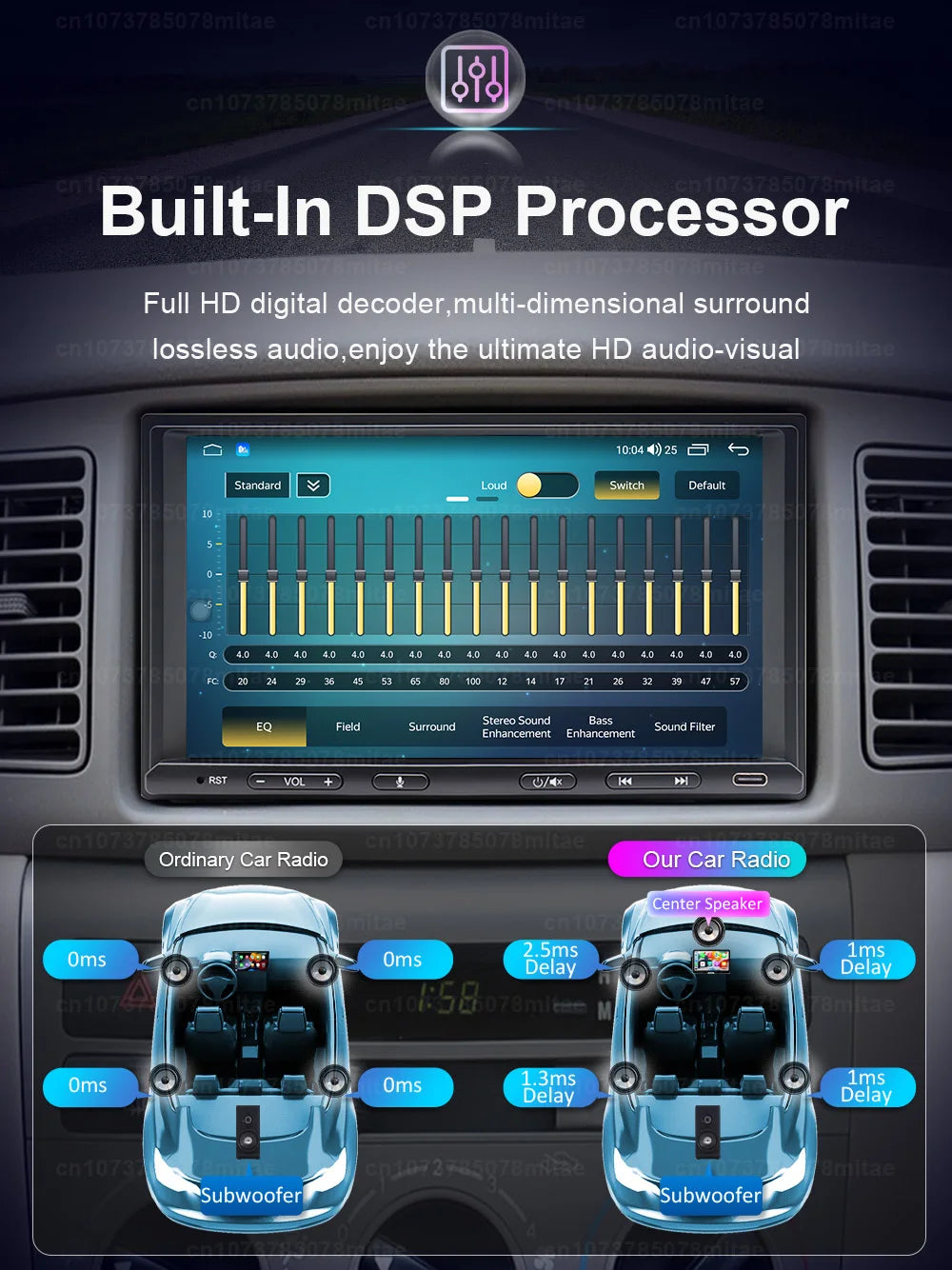 VATAV 7" Double Din Car Radio - CarPlay - Reversing Camera