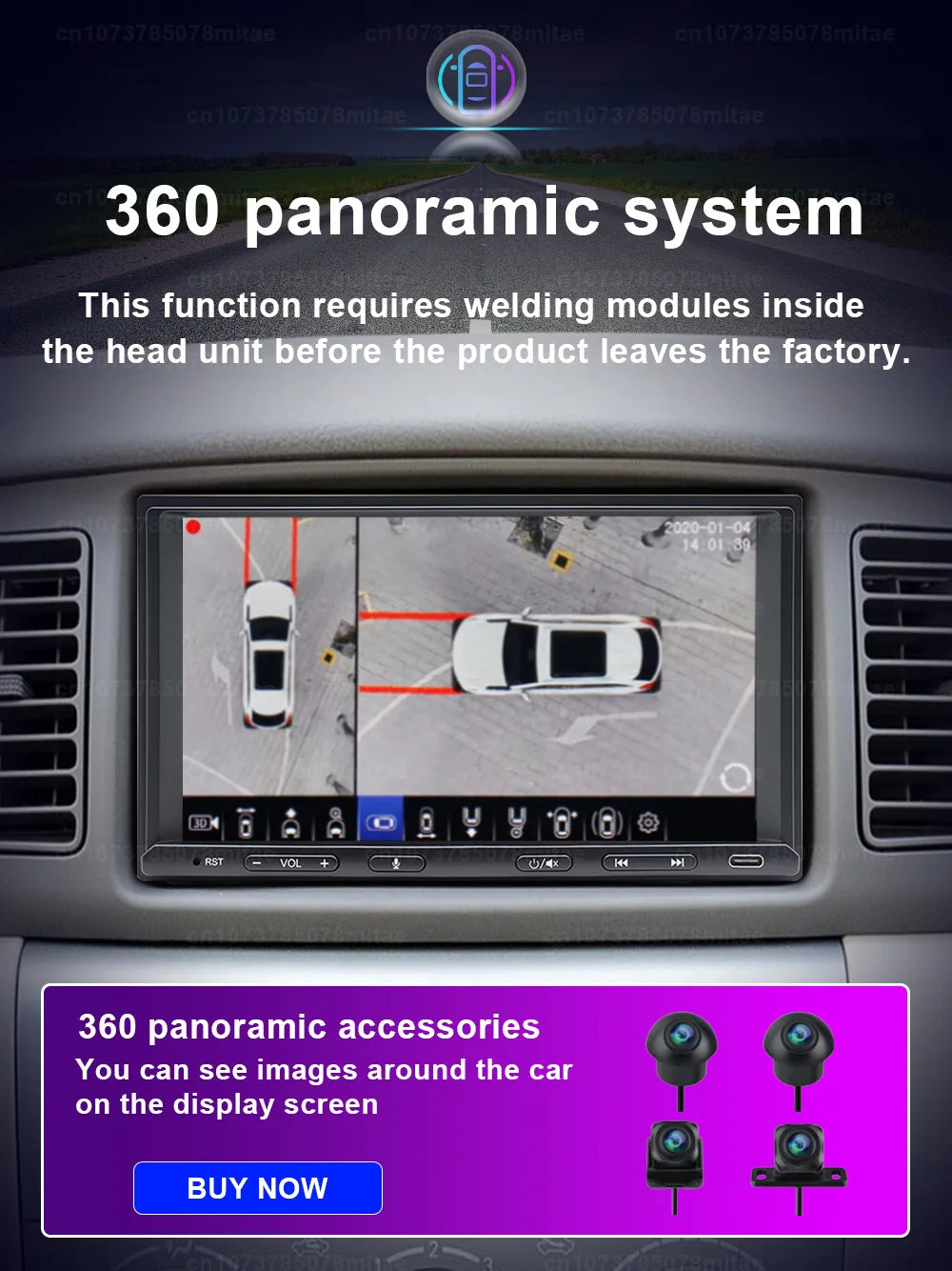 VATAV 7" Double Din Car Radio - CarPlay - Reversing Camera