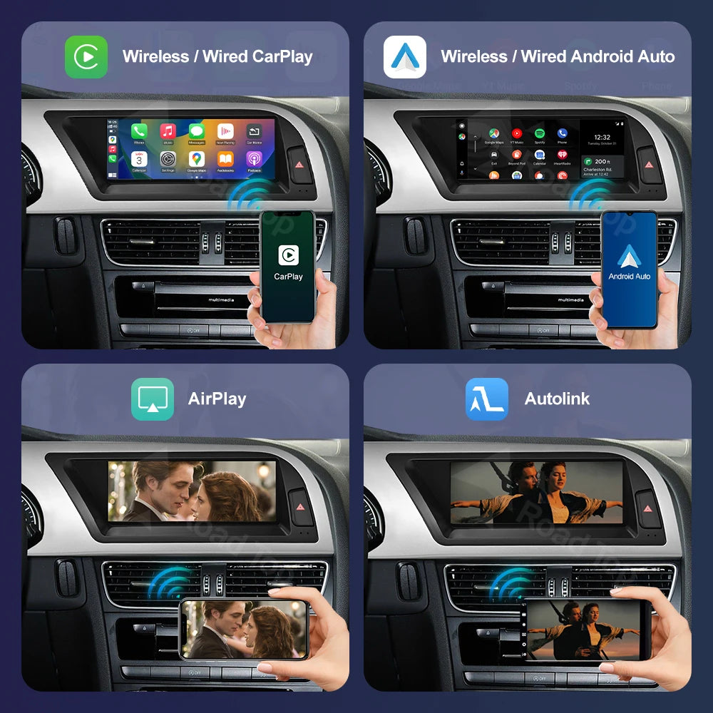 Road Top Radio Multimedia Linux Touch Screen For Audi A5 2008-2016 Wireless CarPlay Android Auto Airplay Car Player Function