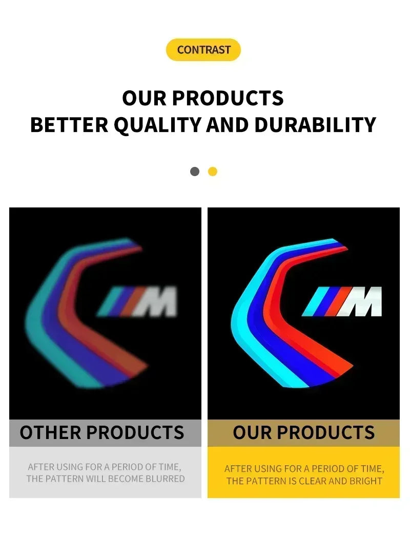 2pcs New LED Car Door Welcome Courtesy Lamp Projector Light For BMW 50th F12 F13 F30 E60 E65 E66 E63 F01 F02 X1 X3 4 5 6 7 Serie