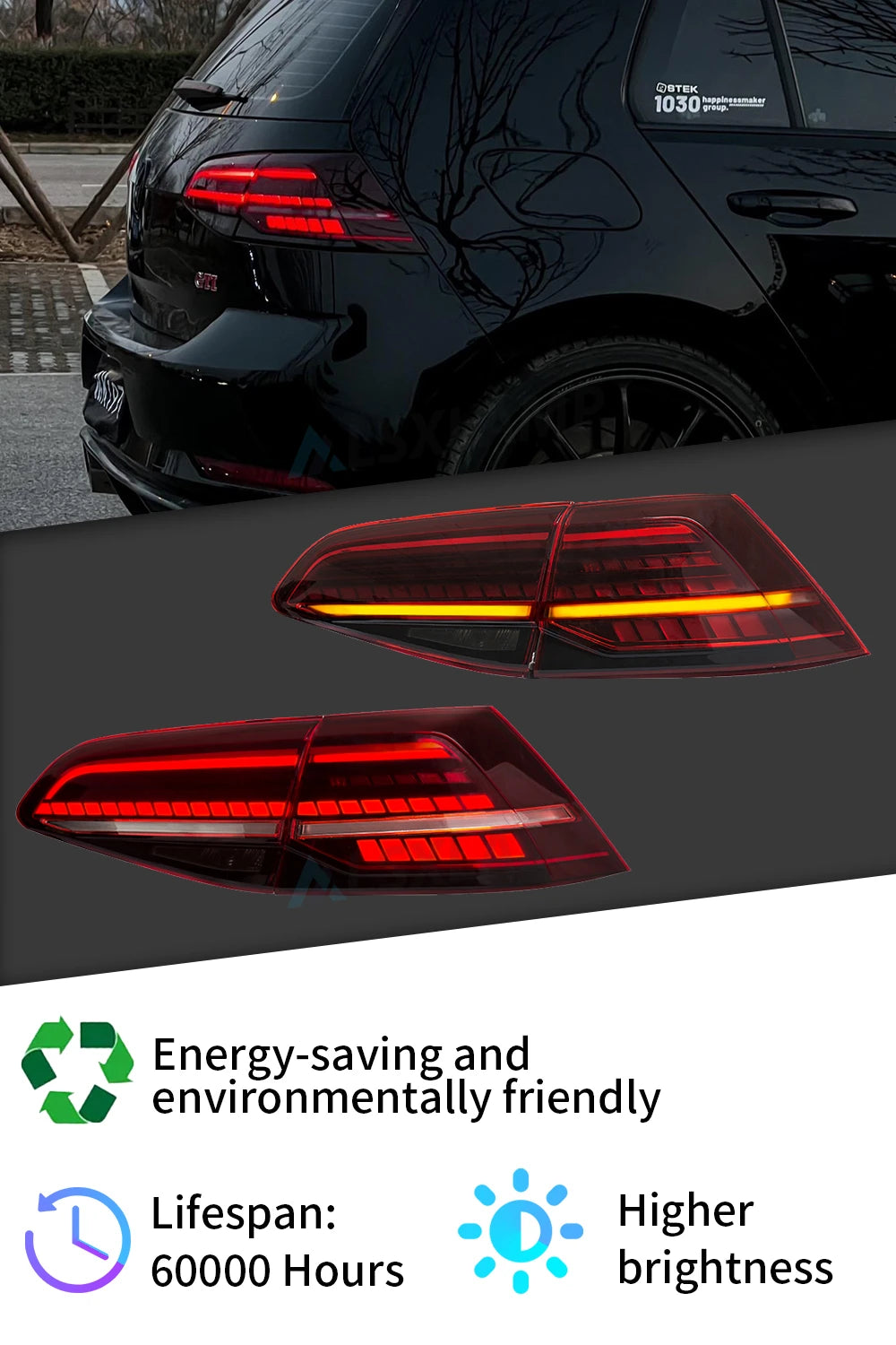 LED Tail Lights Assembly For Volkswagen Golf 7 2015 2016 2017 Tail Light Sequential Signal Light Modified Rear Lamps