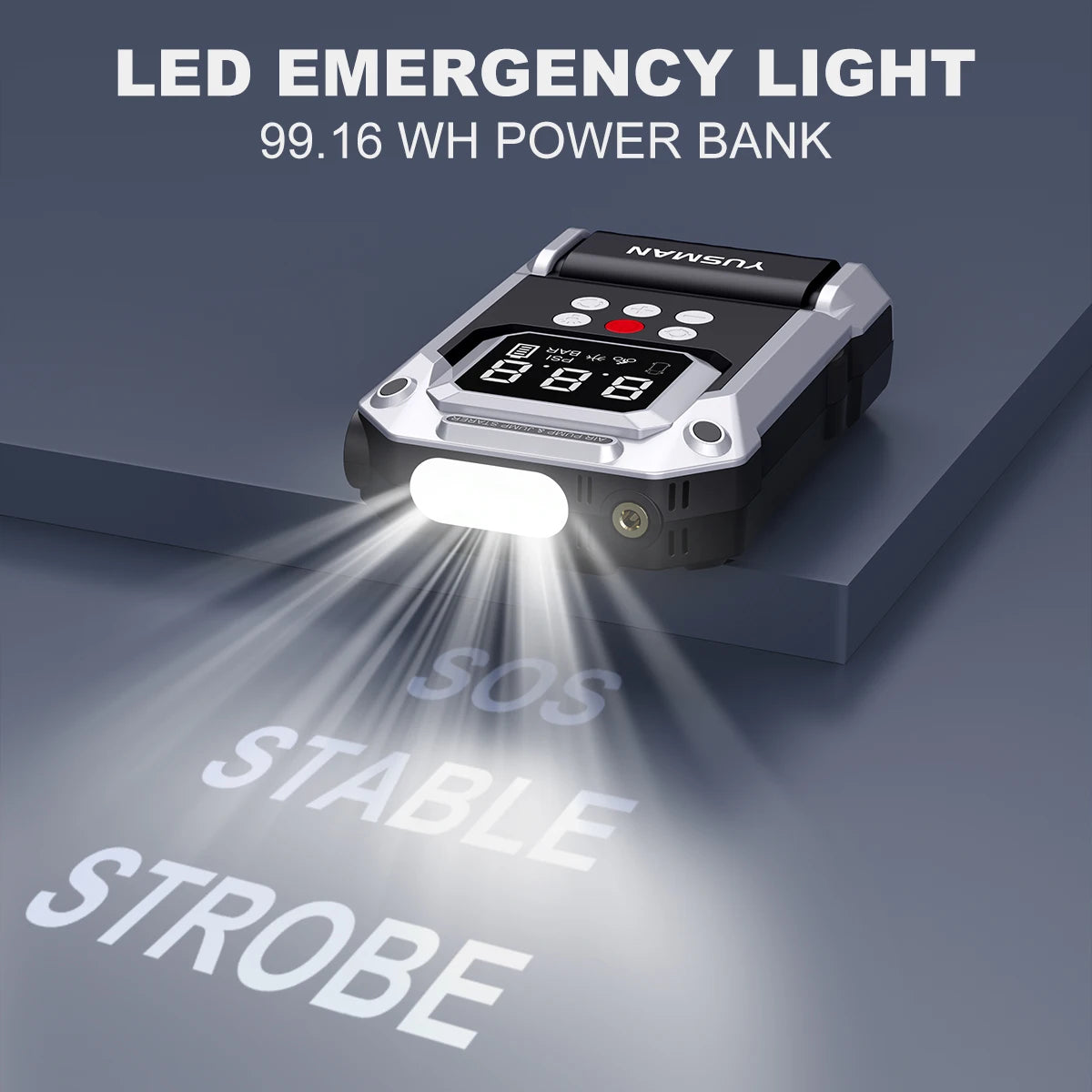 8000A Car Jump Starter with Air Compressor, 150PSI Tire Inflator,12V Battery Booster for ALL Gas/10L Diesel, LED Portable Pack