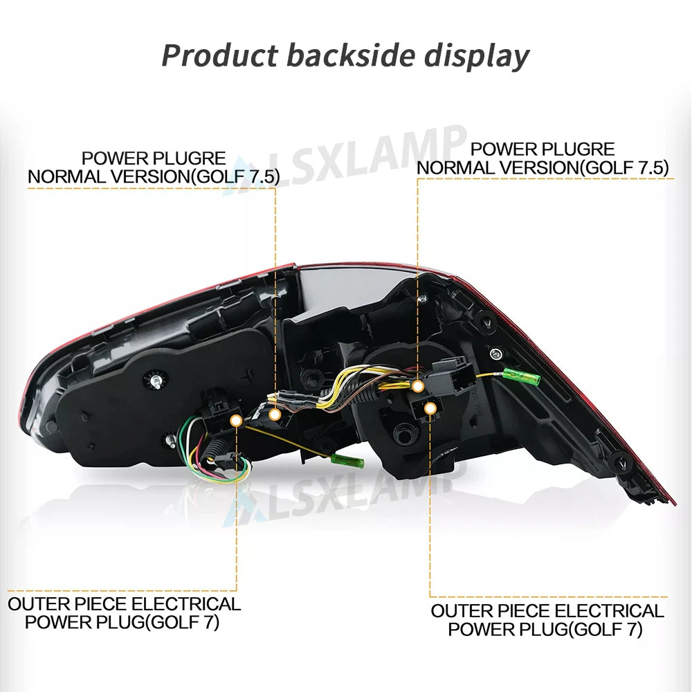 LED Tail Lights Assembly For Volkswagen Golf 7 2015 2016 2017 Tail Light Sequential Signal Light Modified Rear Lamps