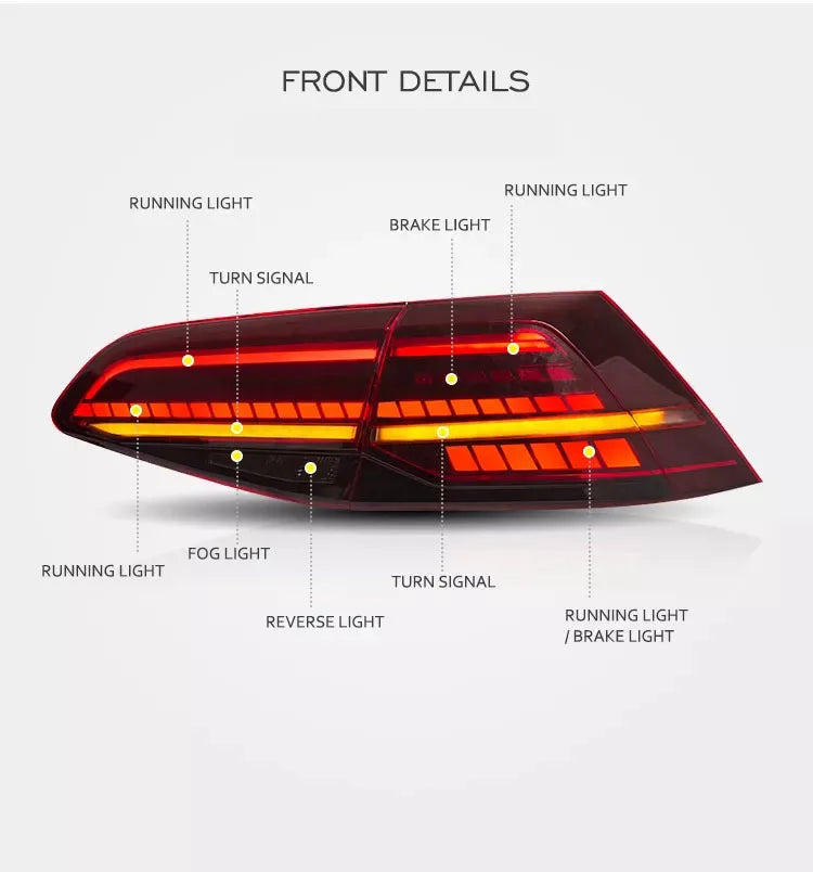 TYPY Car Tail Lamps For VW Golf MK7 Golf7.5 Taillight TSI TDI 2013-2019 LED Projector Tail Lamp DRL Auto Accessories