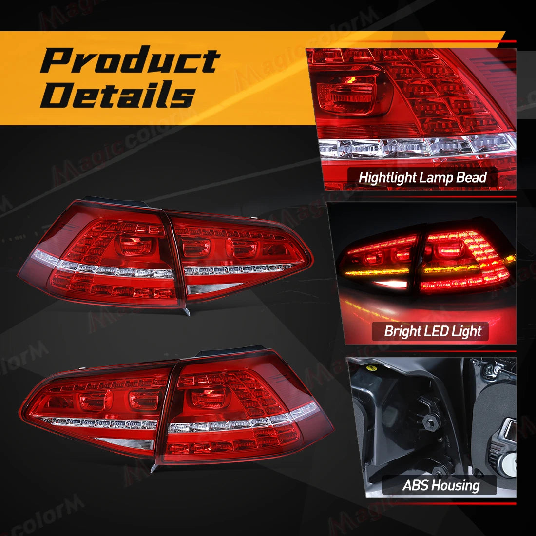 Taillight Assembly For VW Golf 7 MK7 GTI 2013 2014 2015 2016 2017 Brake Reversing Lamp Turn Signal Tail Lights Car Accessories