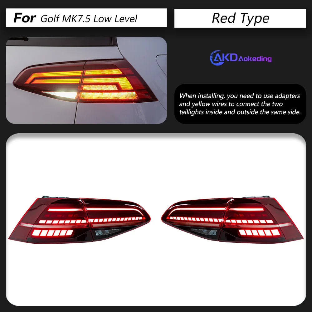 AKD Car Lights for VW Golf 7 Tail Light 2013-2020 Golf 7.5 LED Rear Lamp Golf MK7 Stop DRL Brake Dynamic Signal Auto Accessories