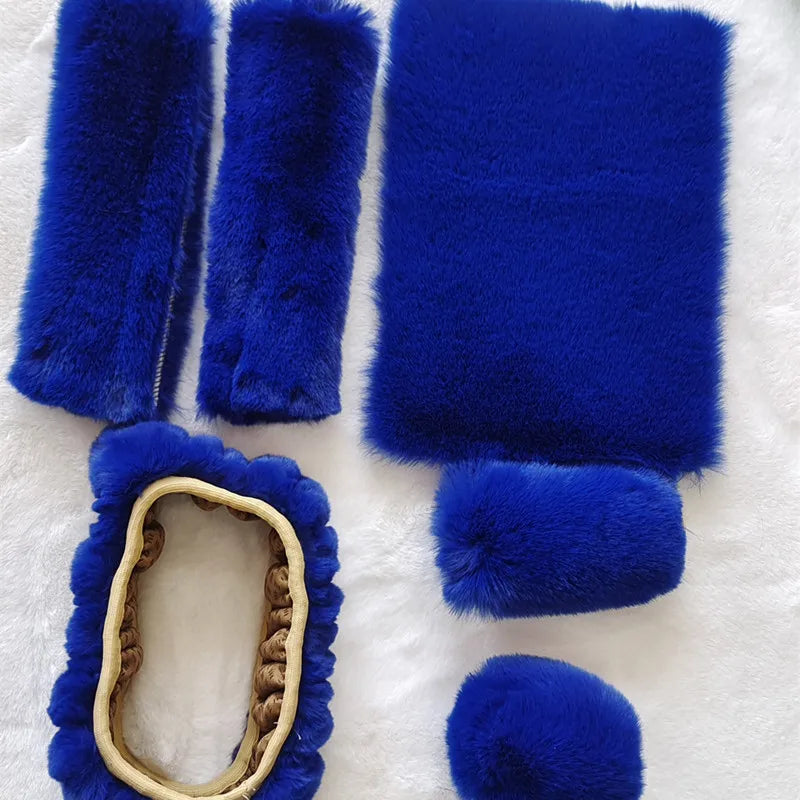 6-Piece Plush Steering Wheel Cover Set - Complete Comfort Pack