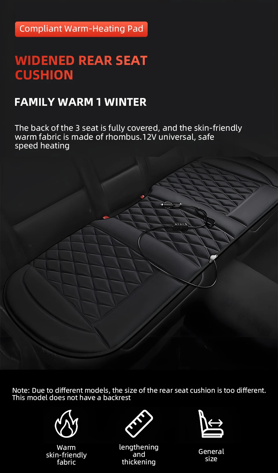 Car Heat Seat Cushion Electric Heating Mat Universal Winter New Design 12V/24V Seat Pad For Vehicles Heating Cushion Covers