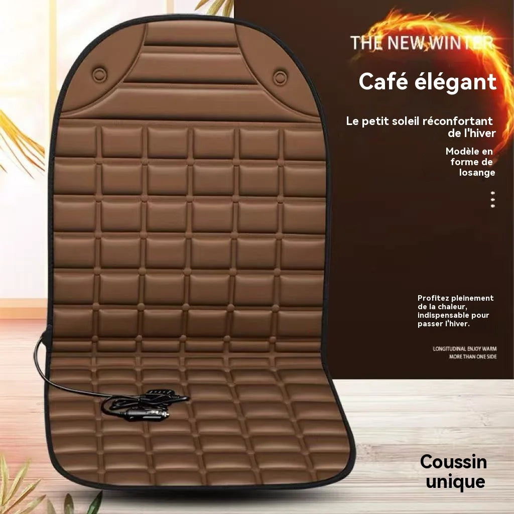 Checkerboard quick-heating uniformly heated winter car seat cushion 12V warm single or double seat heat-retaining essential