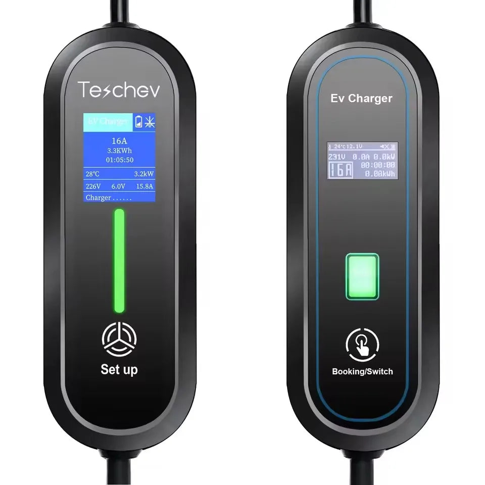 Teschev 3.5KW EV Charger Type2 IEC 62196 Connector 16A 1Phase Type 1 SAEJ1772 Wallbox Charging Station for Electric Vehicle