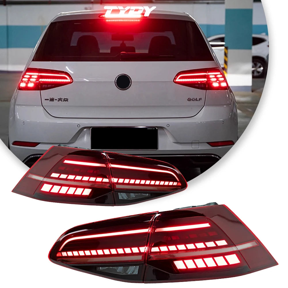 TYPY Car Tail Lamps For VW Golf MK7 Golf7.5 Taillight TSI TDI 2013-2019 LED Projector Tail Lamp DRL Auto Accessories