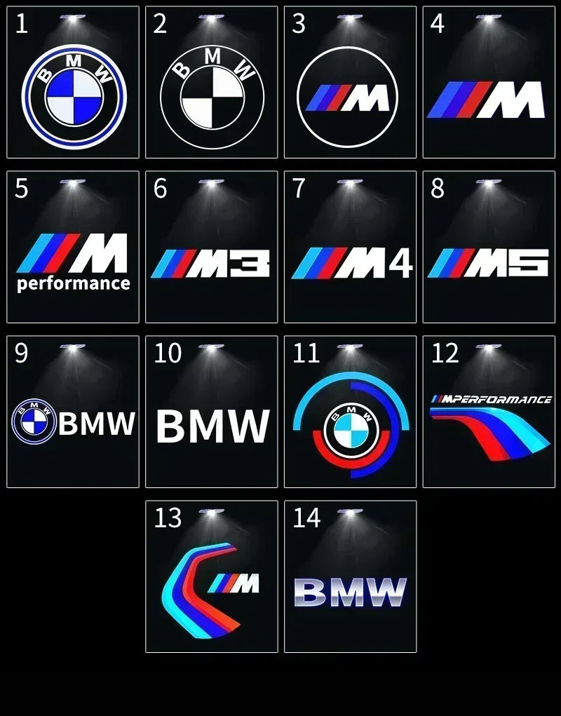 2pcs New LED Car Door Welcome Courtesy Lamp Projector Light For BMW 50th F12 F13 F30 E60 E65 E66 E63 F01 F02 X1 X3 4 5 6 7 Serie