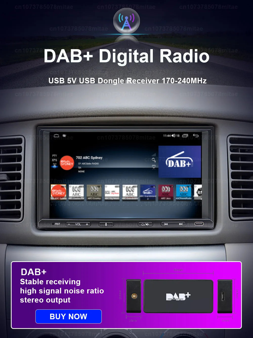 VATAV 7" Double Din Car Radio - CarPlay - Reversing Camera