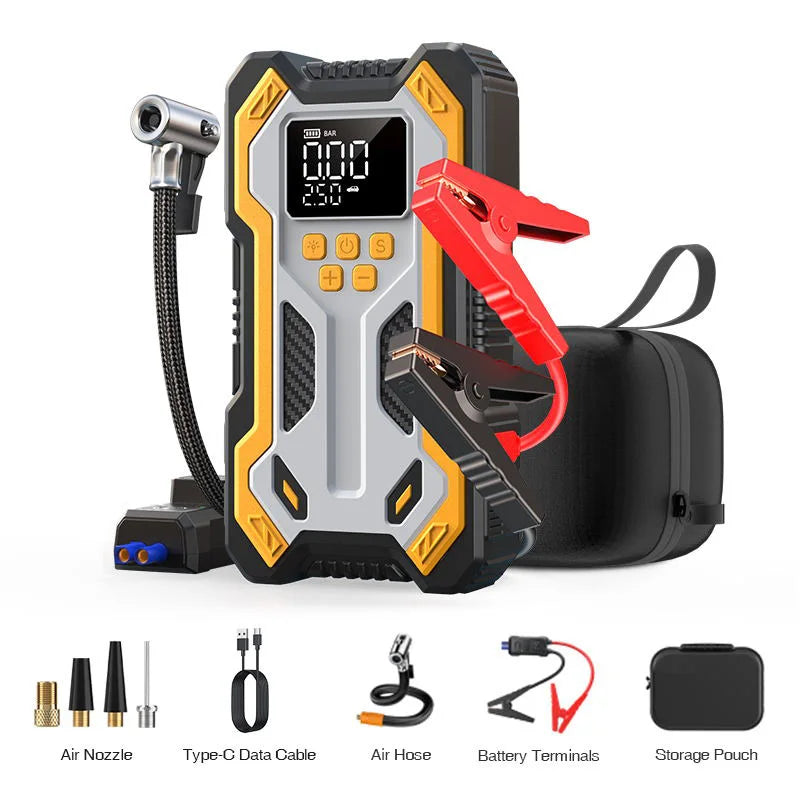 Jump Starter with Air Compressor 7000A Portable Car Battery Booster (9.0 Gas/6.5L Diesel) with 160PSI Auto-Shutoff Tire Inflator