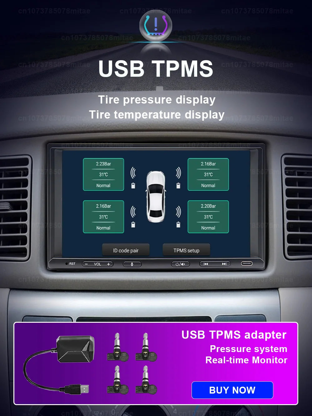 VATAV 7" Double Din Car Radio - CarPlay - Reversing Camera