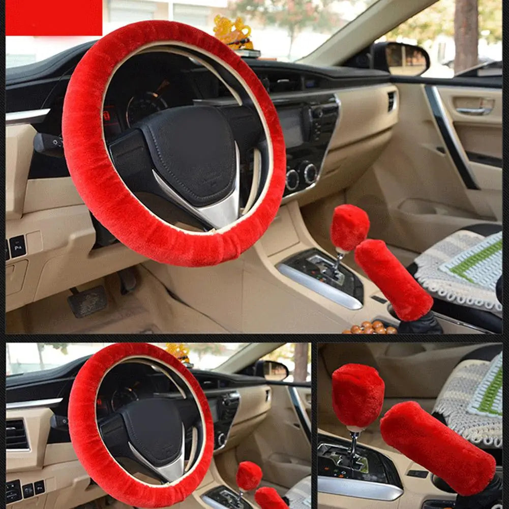 Super Soft Plush Steering Wheel Cover 37/38cm - Faux Fur