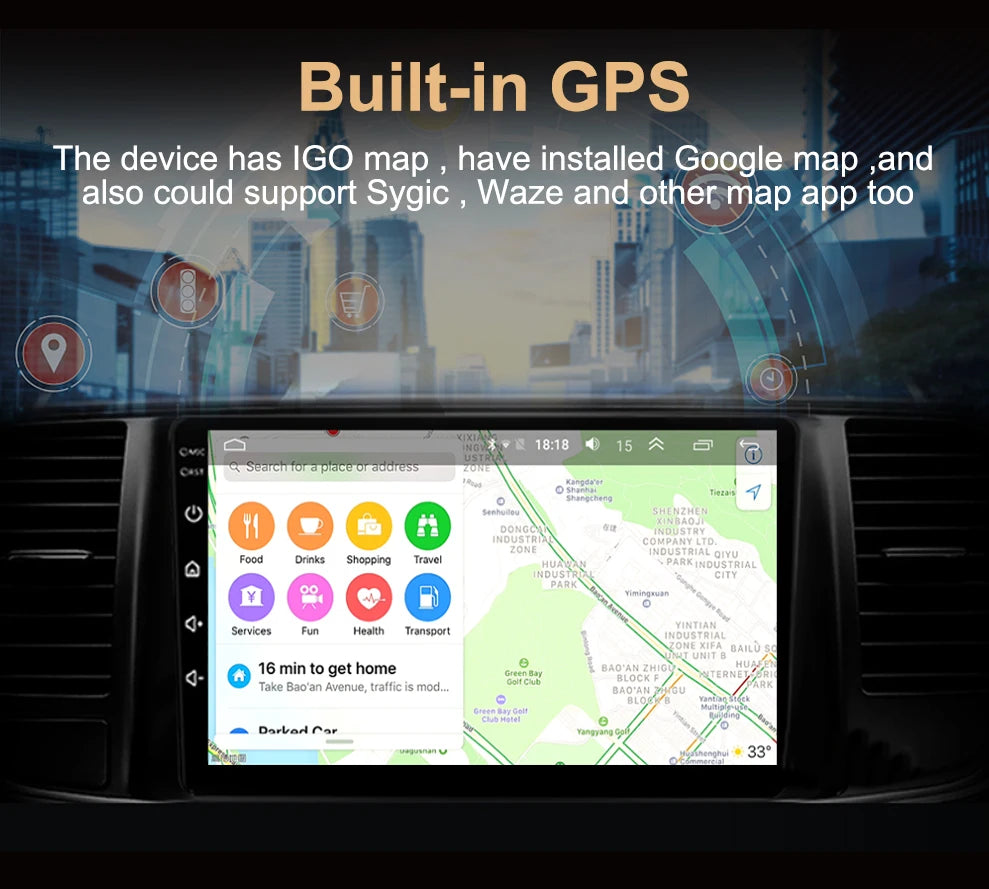 Android 15 QLED 7" car radio - CarPlay GPS 2 Din