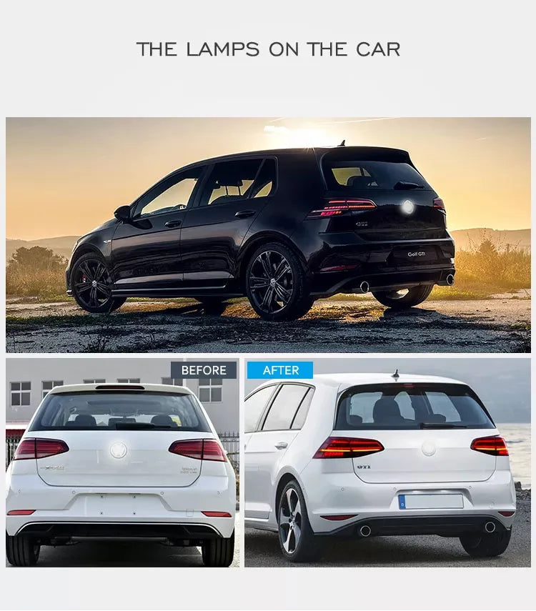 TYPY Car Tail Lamps For VW Golf MK7 Golf7.5 Taillight TSI TDI 2013-2019 LED Projector Tail Lamp DRL Auto Accessories
