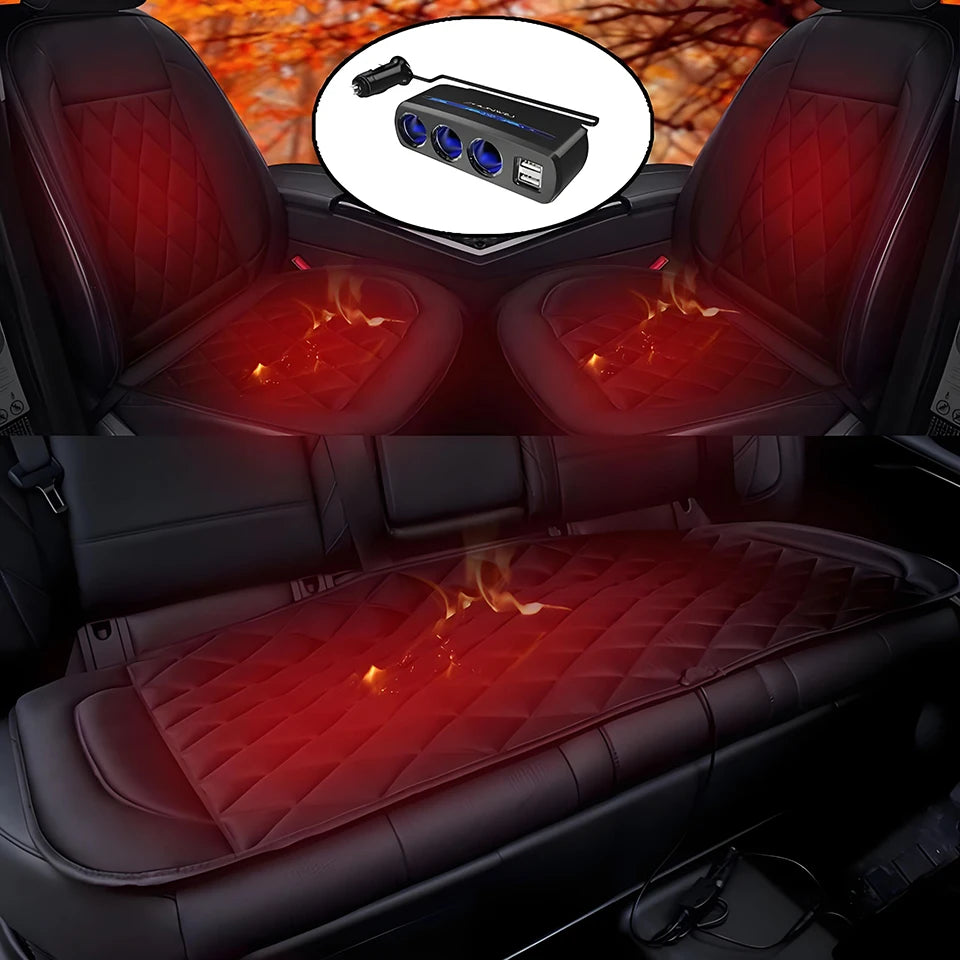 Car Heat Seat Cushion Electric Heating Mat Universal Winter New Design 12V/24V Seat Pad For Vehicles Heating Cushion Covers