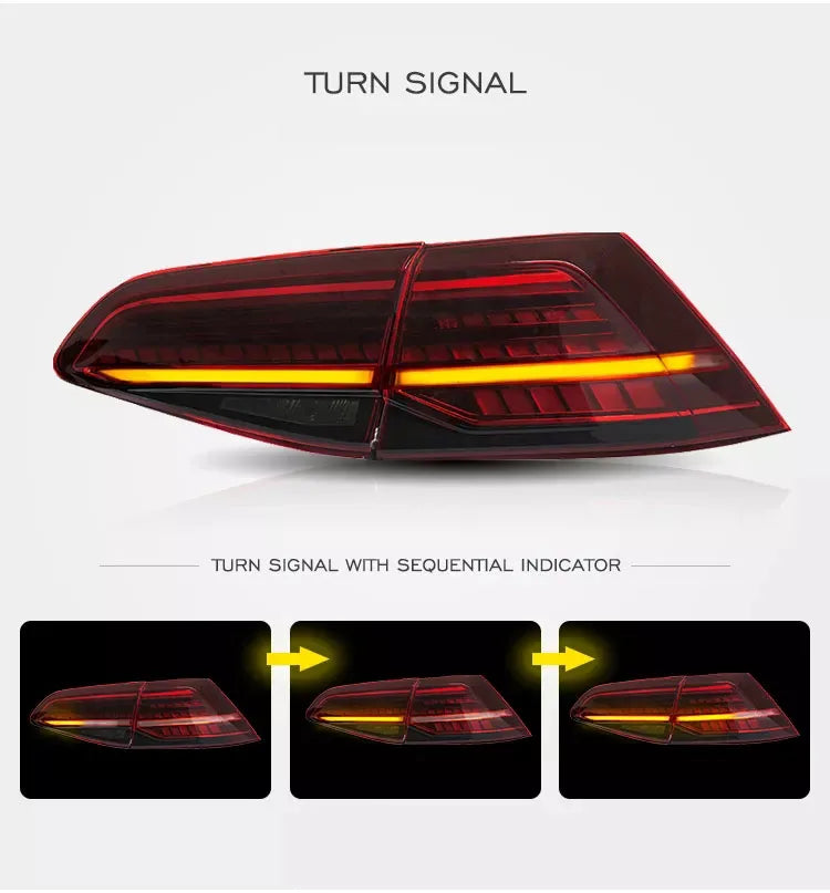 TYPY Car Tail Lamps For VW Golf MK7 Golf7.5 Taillight TSI TDI 2013-2019 LED Projector Tail Lamp DRL Auto Accessories