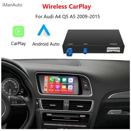 iManAuto Wireless CarPlay Android Auto Module for Audi A4 B8 A5 Q5 2009-2015 Mirror Link Bluetooth Audio Rear Camera Box