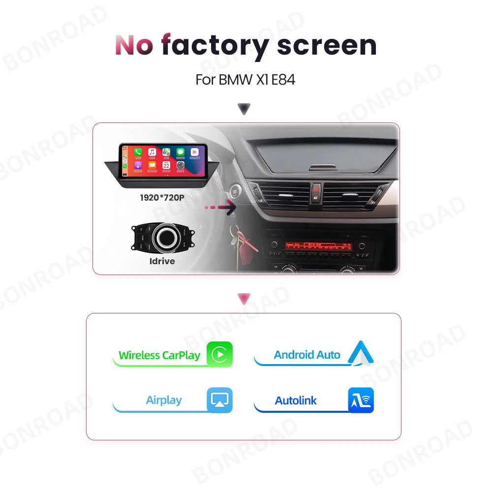 Autoradio BMW X1 E84 BONROAD - CarPlay Android Auto GPS