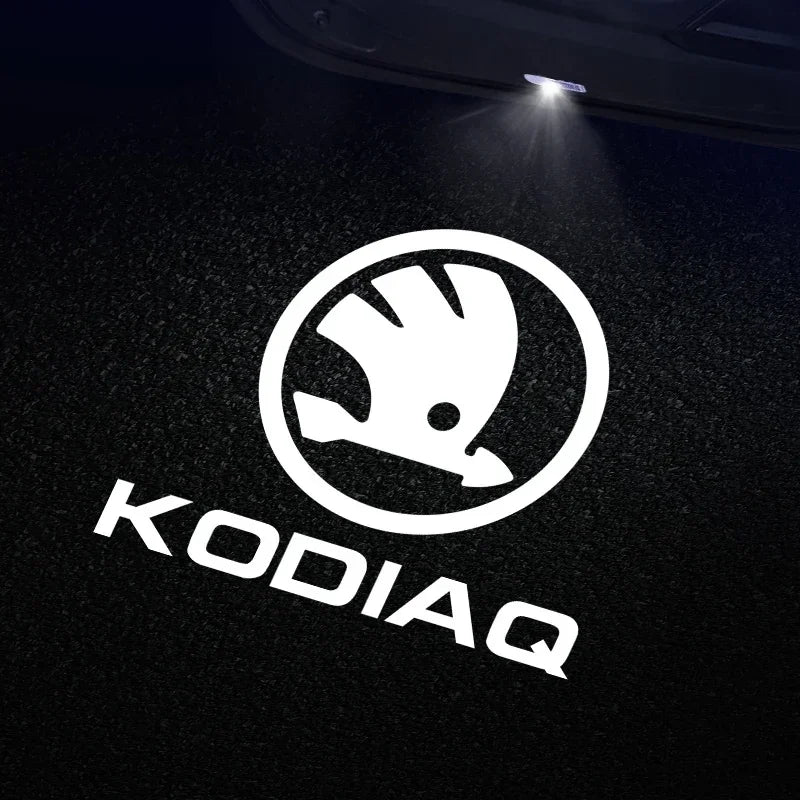 2pcs/set Car Led Logo Door Laser Projector Ghost lamp Welcome Light For skoda Superb SUPERB Superb Octavia Fabia Roomster